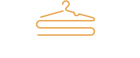 Logo for Filipino Style featuring a gold clothes hanger icon on a black background.